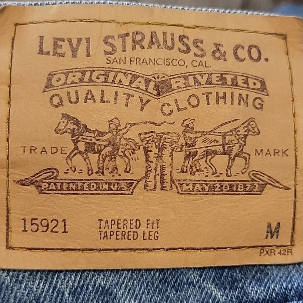 VINTAGE 90s Levi's 921 tapered leg size 10 medium blue wash denim jeans - Picture 3 of 5